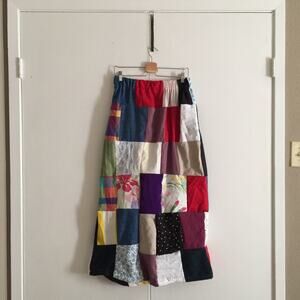 Vintage Homemade Handmade Patchwork Maxi Skirt.-CA6